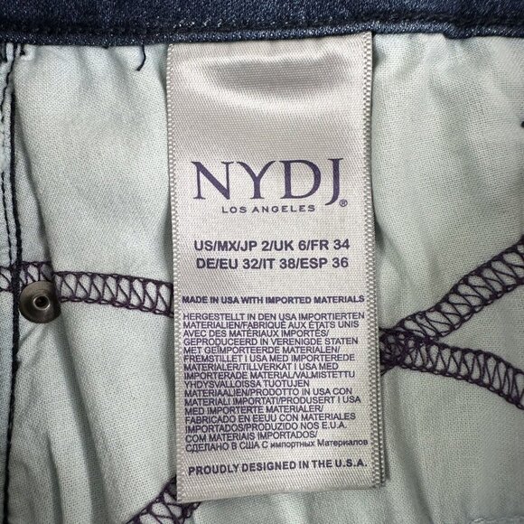NYDJ Womens Billie Ankle Boot Denim Jeans Lift Tuck Tech Stretch Fray Hem Size 2 - Picture 9 of 10